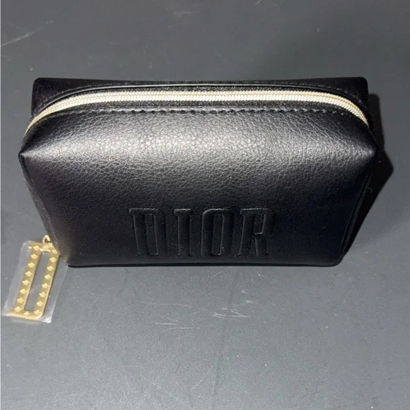 Dior Beauty Black Leather Clutch with Gold D Zipper - Picture 2 of 2